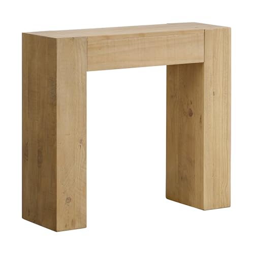 Alaterre Furniture Stockyard Solid Wood Console Table - 36 Inch Modern Farmhouse Small Entryway Table - Easy Assembly Living Room Furniture for Behind the Couch, Entryway, or Hallway (Light Oak) Alaterre Furniture