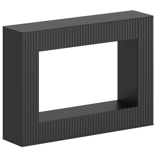 MAHANCRIS Modern Console Table, 47.2'' Black Entryway Table with Storage, Fluted Couch Table Behind Sofa, for Entrance, Foyer, Living Room, Bedroom, Dining Room, Black CTBK2501 MAHANCRIS