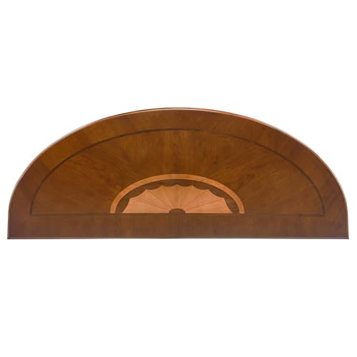 JESONVID Solid Wood Semi-Circle Console Table with Drawer and Shelf, 45.3" Traditional Vintage Entryway Table Polished Edging Half-Moon Narrow Table for Living Room Hallway, Beewax JESONVID