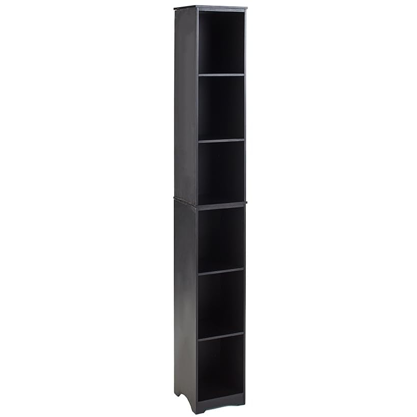 Slim Storage Towers Baskets MDF Seagrass Steel Bathrooms, Kitchens & Dorm Rooms (Black Storage Tower) Unique's Shop