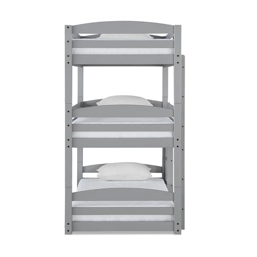 DHP Phoenix Triple Bunk Bed, Twin Size, Grey DHP