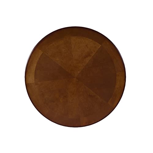 Powell 697-404 Hamilton Pub Table, Brushed Faux Medium Cherry wood Matte Pewter & Bronze metal 36" x 36" x 42" tall Powell