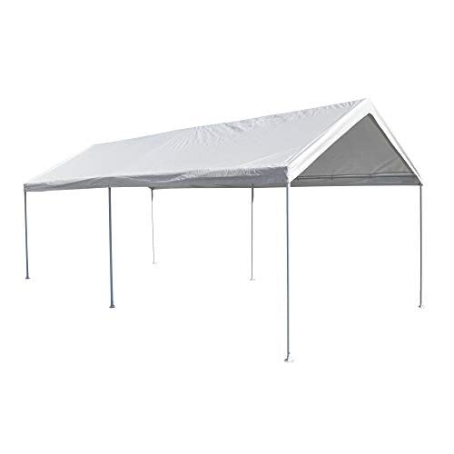 Caravan Canopy D2C20011 Domain Shelters Pro 200 10' x 20' Carport, Upgraded Version, White Caravan Canopy