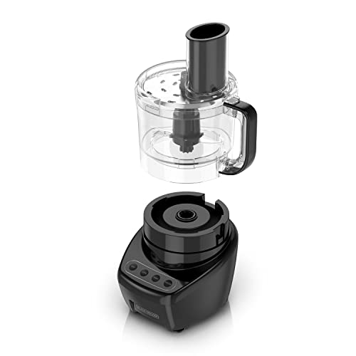 BLACK+DECKER Food Processor and Vegetable Chopper, Stainless Steel Blade, 8-Cup Capacity, 450W Power with Attachments to Shred, Slice, Mince, Grind, and Puree BLACK+DECKER