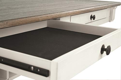 Signature Design by Ashley Bolanburg Farmhouse Counter Height Dining Room Table, White & Brown Signature Design by Ashley