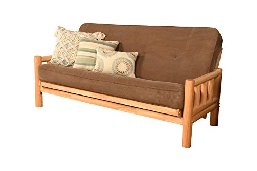 Kodiak Futons Lodge Futon in Natural Finish with Marmont Mocha Mattress, Brown, Full (760916) Kodiak Furniture