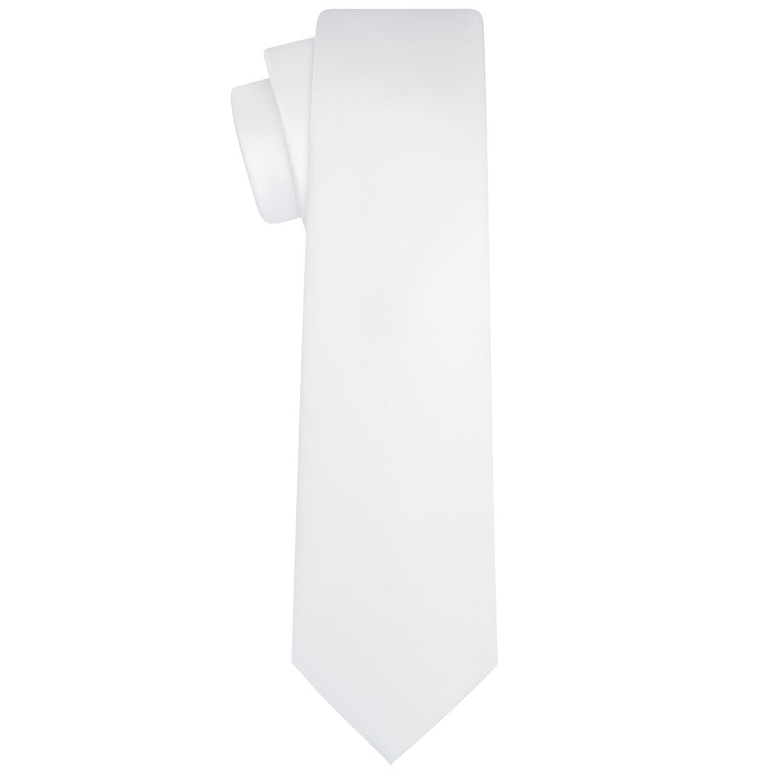 KissTies 4PCS Ties For Men White Solid Tie Wedding Neckties + 1 Gift Box KissTies