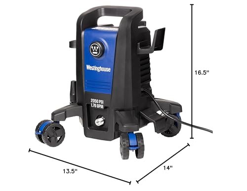 Westinghouse ePX3100 Electric Pressure Washer, 2300 Max PSI 1.76 Max GPM with Anti-Tipping Technology, Onboard Soap Tank, Pro-Style Steel Wand, 5-Nozzle Set, for Cars/Fences/Driveways/Home/Patios Westinghouse
