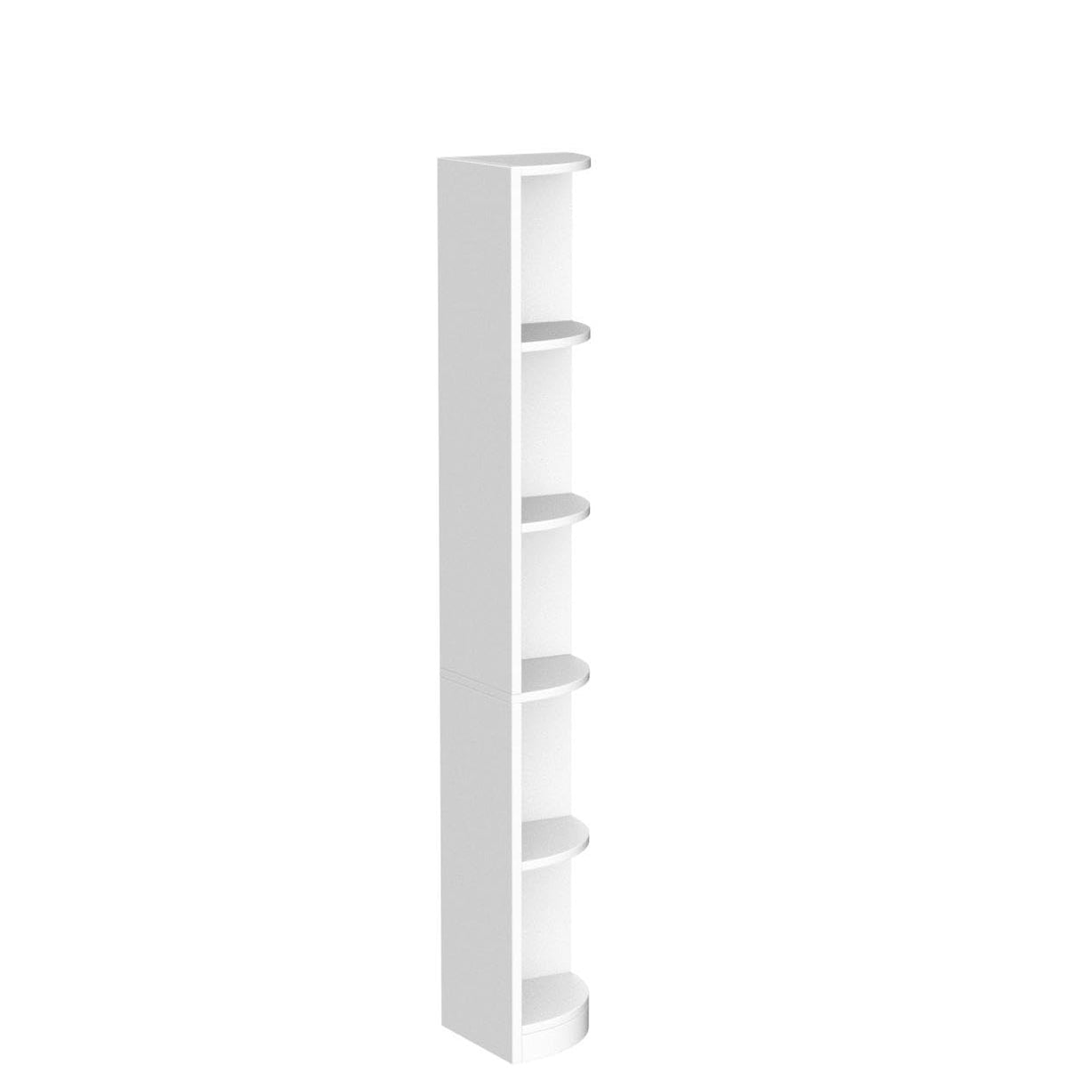 YITAHOME 5-Tier White Corner Bookshelf – Modern Free Standing Display Rack for Living Room and Home Office YITAHOME