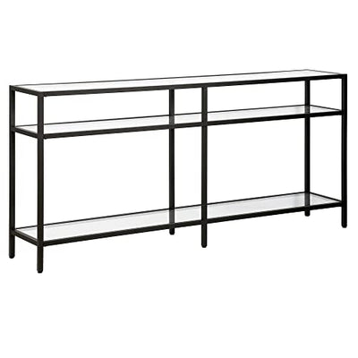 Henn&Hart 64" Wide Rectangular Console Table in Blackened Bronze, Entryway Table, Accent Table for Living Room, Hallway