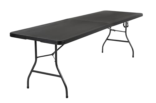 COSCO Fold-in-Half Banquet Table w/Handle, 8ft, Black Cosco