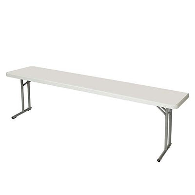 OEF Furnishings OEFBT-SEM1896 Commercial-Grade Premium Industrial Seminar Folding Table with Thick Blow-Molded Top and 16-Gauge Cantilever Steel Legs (Seminar, 18" × 96", Speckled Gray Top)