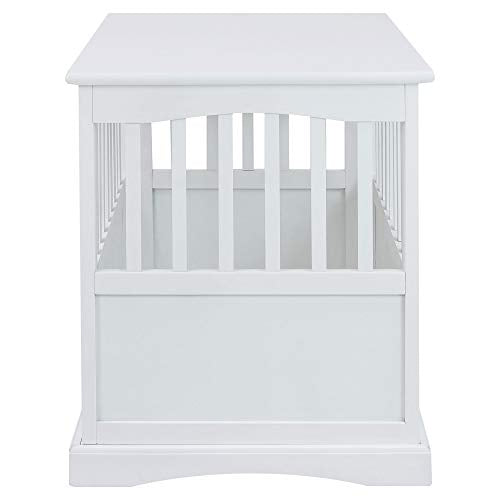 Casual Home Wooden Decorative Indoor Kennel Dog Crate End Table Night Stand Furniture with Lockable Gate for Medium Pets Up to 25 Pounds, White Casual Home