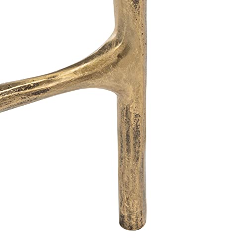 SAFAVIEH Couture Home Collection Jessa Brass Metal/Tempered Glass Top Entryway Living Room Rectangle Console Table (Fully Assembled) SAFAVIEH