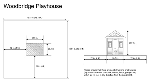 Sportspower Woodbridge Wooden Outdoor Backyard Playhouse with Flower Boxes, Red Sportspower