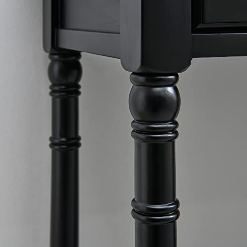 Entry Console Table with 2 Storage Drawers and Open Shelf, Traditional Console Table with Solid Wood leg, Foyer Tables for Entryway, Hallway, Blank Wall, 35.4”L x 13.8”W x 30.1”H, BlacK SFZ004BK VERDANTREE