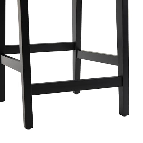 Walker Edison 2-Piece Boho Rattan Back Solid Wood Counter Stool, Set of 2, Black Walker Edison