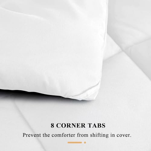 120x98 Oversized King Comforter,Super King Size Comforter Oversized, All Season Soft Lightweight Quilt Down Alternative Duvet Insert with 8 Corner Tabs(120x98, White) MIOTO