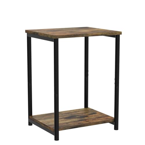 VASAGLE Side Tables Set of 2, Small End Table, Nightstand for Living Room, Bedroom, Office, Bathroom, Rustic Brown and Black ULET272B01 VASAGLE
