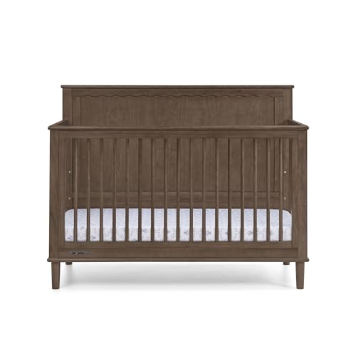 Delta Children Penelope 6-in-1 Convertible Crib - Greenguard Gold Certified, Teak Brown