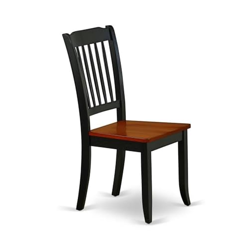 East West Furniture PLDA7-BCH-W 7 Piece Dining Set Consist of an Oval Dining Room Table with Butterfly Leaf and 6 Wood Seat Chairs, 42x78 Inch, Black & Cherry East West Furniture