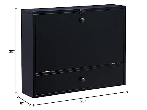 SEI Furniture Willingham Wall Mount Folding Desk, Black SEI Furniture