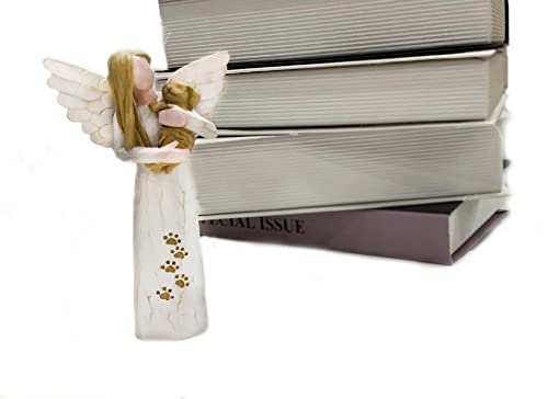 Waifugal Dog Memorial Gifts for Loss of Dog, Pet Memorial Gifts, Resin Angel Statues,Sculpting Angels,Pet Sympathy Gifts(White)