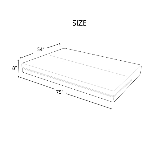 LANE LINEN Futon Covers Full Size, 100% Cotton Slipcovers, Full Size Mattress Cover for Futon Sofa Bed, Foldable Armless Sofa Cover, Zippered Couch Cover - Silver LANE LINEN