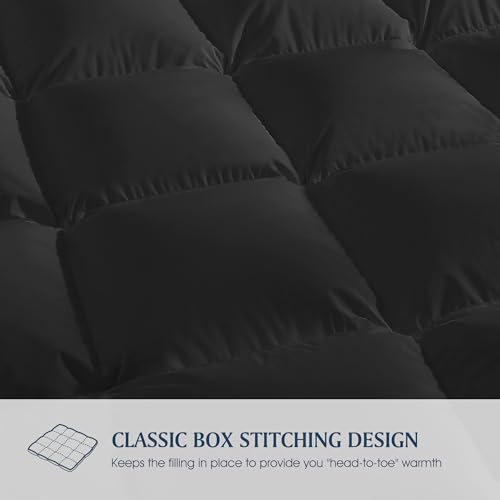 Blue Ridge Home Fashions Comforter Breathable Microfiber Duvet Insert, Summer Cooling Winter Warm Reversible Down Alternative Quilt Comforter for All Season, Twin, Black Blue Ridge Home Fashions