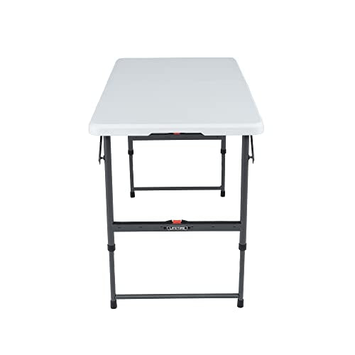 Lifetime Height Adjustable Folding Table, 4 Foot Lifetime