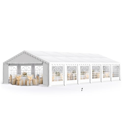 MFSTUDIO 20'x40' Party Tent, Outdoor Heavy Duty Party Tents with Removable Sidewalls, Large Canopy Tent Shelter for Outdoor Events Wedding Birthday, White MFSTUDIO