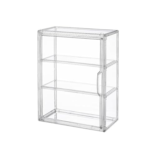 BOHOIDEE 3 Tiers Clear Display Case for Figures, Acrylic Storage Organizers Box with Magnetic Door, Wall-Mounted Dustproof Showcase for Collectibles Action Figure BOHOIDEE