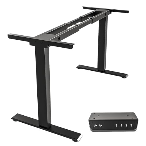 Casaottima Electric Standing Desk Frame, Dual Motor Height Adjustable Table Legs with Memory Presets for Home Office, Stand Up Desk Legs for 40 to 79 inch Desktop, Black Frame Only Casaottima