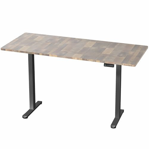 VIVO Electric 71 x 30 inch Standing Desk, Dual Motor Memory Controller Height Adjustment, E2B Series, Solid One-Piece Reclaimed Wood Top Black Frame, DESK-KIT-E2B71P VIVO