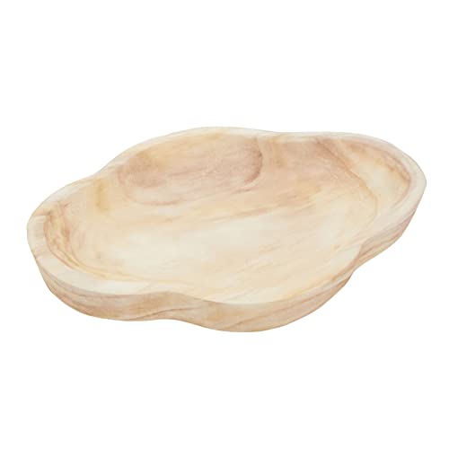Okuna Outpost 16 In Handmade Wooden Dough Bowls for Decor, Paulownia Wood Cross Shaped Dough Bowl Okuna Outpost