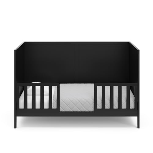 Graco Theo 3-in-1 Convertible Baby Crib - GREENGUARD Gold Certified, Converts to Toddler Bed & Daybed, Fits Standard Full-Size Baby Crib Mattress, 4 Adjustable Mattress Heights (Black)