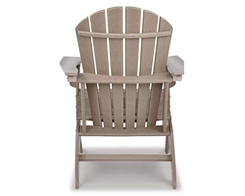 Signature Design by Ashley Sundown Treasure Outdoor Patio HDPE Adirondack Chair, Light Brown Signature Design by Ashley
