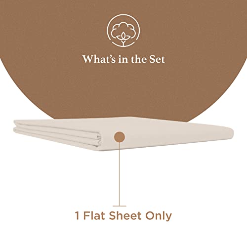 Good Sleep Bedding Flat Sheet Twin XL - 1 Pc, 100% Egyptian Cotton Flat Extra Long Twin Sheets for Dorm, 800 TC Twin XL Flat Sheet, Luxury Soft Flat Bed Sheets - Ivory Good Sleep Bedding