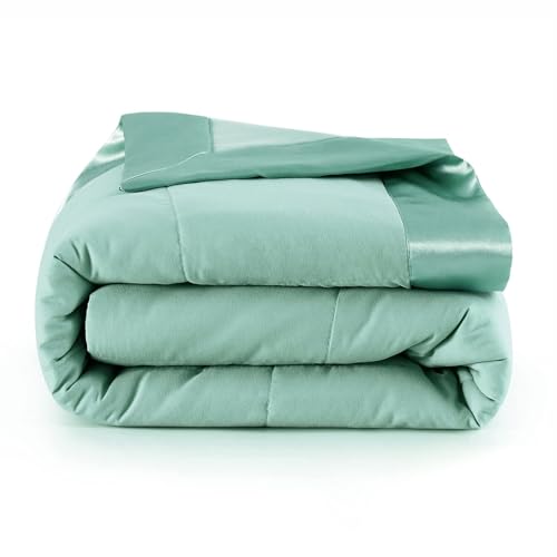COMFLIVE Queen Blanket with Satin Trim, Bed Blanket for All Seasons - Winter Summer Comfort Soft (Green, Full/Queen) COMFLIVE