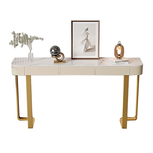 XTRYBHD Modern Console Table with Drawers, Sintered Stone Sofa Table with Storage, Hallway Table, for Hallway, Living Room, Bedroom(Size:47.2in/120cm) XTRYBHD