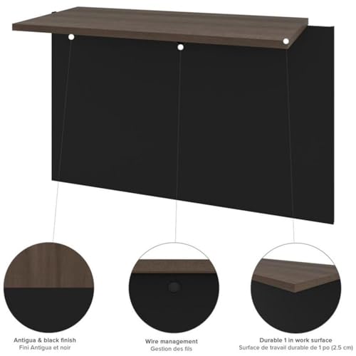 Atlin Designs Contemporary 5 Piece Wood U Shaped Computer Desk in Antigua/Black Atlin Designs
