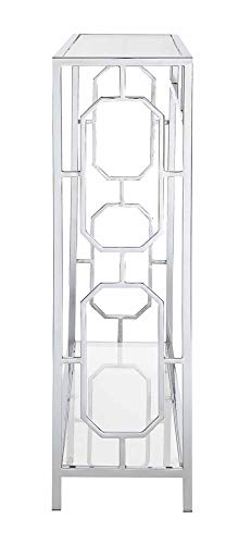 Convenience Concepts Omega Chrome Console Table 42" - Contemporary Modern Sofa Table with Storage Shelf, Narrow Entryway Hall Table for Living Room, Bedroom, Bathroom, Glass/Chrome Convenience Concepts