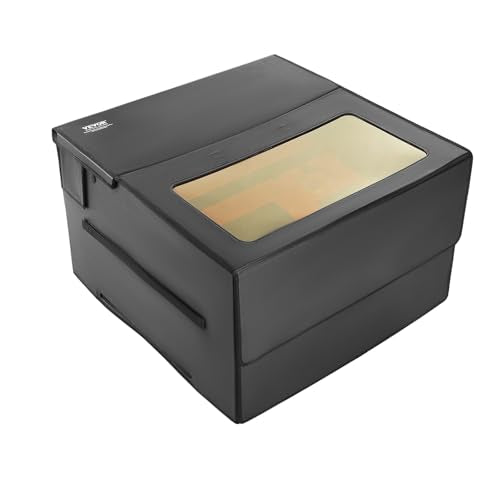 VEVOR Enclosure 31.5 x 31.5 x 19.6, Flame Retardant and Fireproof Cover, with Exhaust Fan and Pipe, Insulates Smoke, Noise and Eye Protection, Fits for Most Laser Engraver, Black VEVOR
