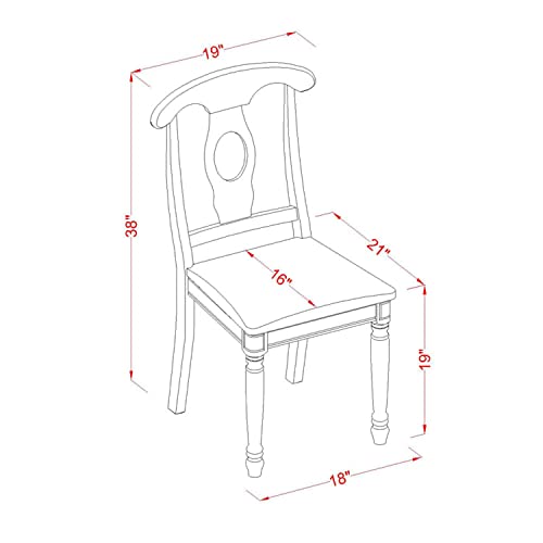 East West Furniture Dublin 3 Piece Modern Set Contains a Round Wooden Table with Dropleaf and 2 Faux Leather Kitchen Dining Chairs, 42x42 Inch, Black & Cherry East West Furniture