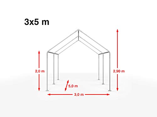TOOLPORT Party Tent 10x16 ft Garden Tent Canopy PE 450 N Tarpaulin 100% Waterproof White TOOLPORT