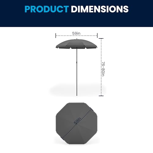 Flash Furniture Nantucket 6 Piece Patio Garden Table Set - Umbrella Table - Set of 4 Black Folding Chairs Flash Furniture