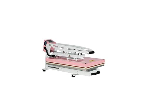 Montary 16x24 Commercial Grade Semi-Automatic 2000W High Pressure Multifunction Heat Press Machine: Boasting a Slide Out Lower Platen, Fast Heating, Pink Montary