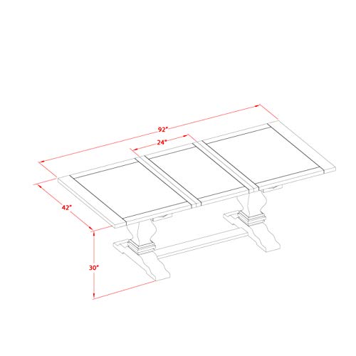 East West Furniture LAEL9-78-05 9 Piece Dining Set Includes a Rectangle Dining Room Table with Removable Leaf and 8 Grey Linen Fabric Upholstered Chairs, 42x92 Inch, Jacobean East West Furniture