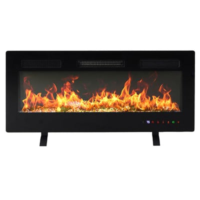DUMOS 42" Freestanding Electric Fireplace, 1500W/750W Wall Mounted or Recessed Insert Fireplaces Heater with Remote Control,13 Adjustable Flame Color, 12H Timer, Touch Screen, Inky