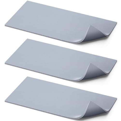 Pushglossy 3 Pcs Silicone Heat Press Cover Pad 1/8" X 4" X 8" Foam Press Mat Accessories Double Sided Use for Hat HTV Transfer Vinyl DIY Small Business (Grey) Pushglossy